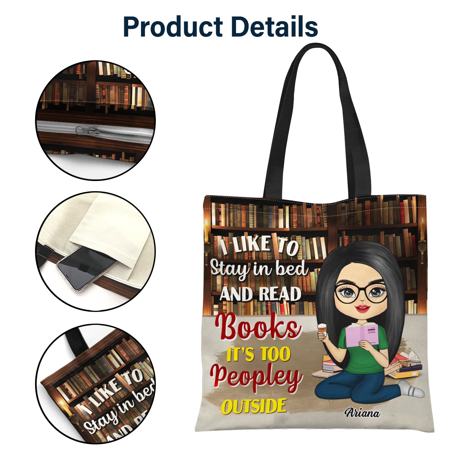 Just A Girl Who Loves Books Personalized Leather Bag