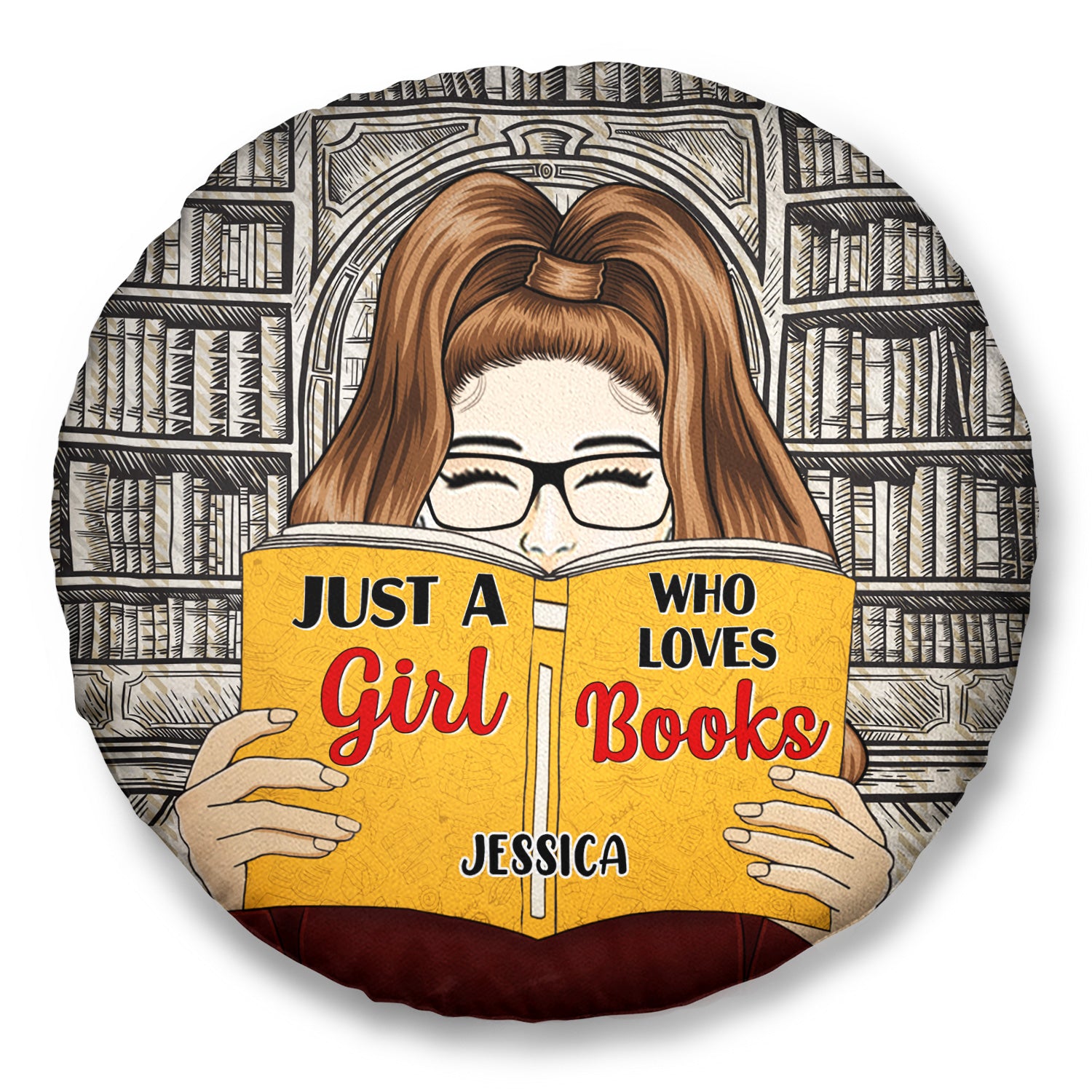 Just A Girl Who Love Books - Gift For Reading Lovers - Personalized Custom Round Pillow