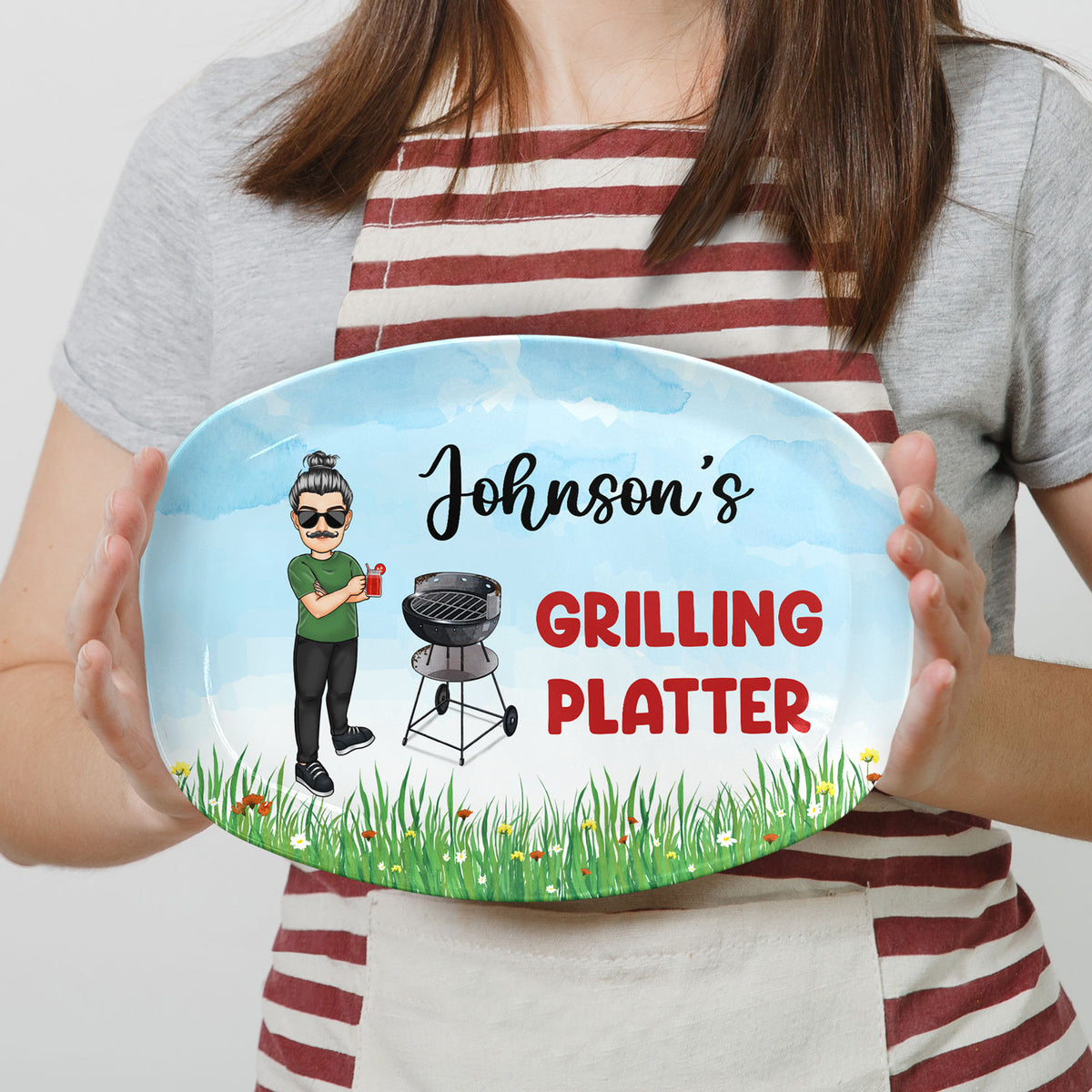 Grilling Gifts for Men, Personalized Grilling Plate, BBQ Gifts
