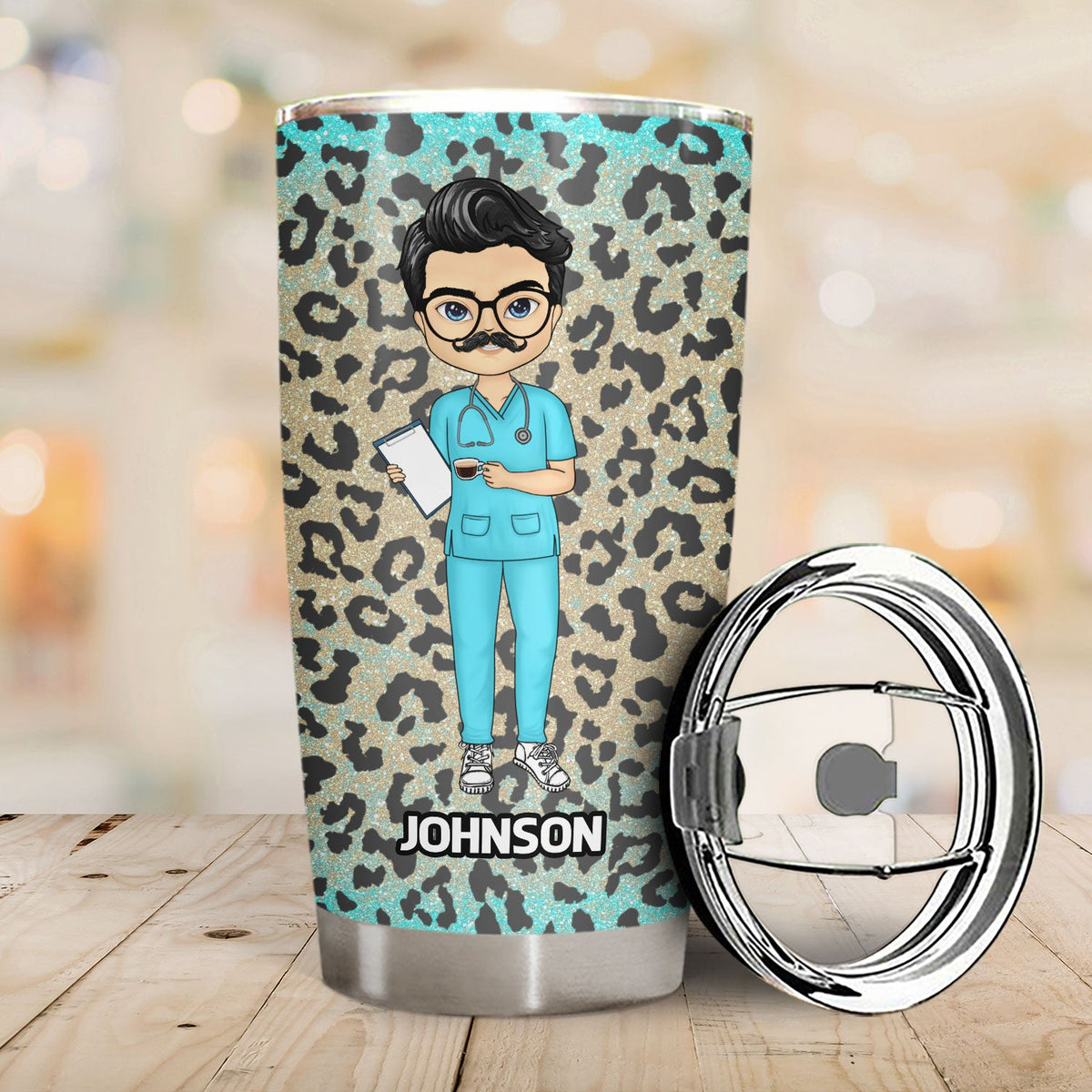 Nurse Nutrition Facts Leopard - Gift For Nurse - Personalized Custom Tumbler