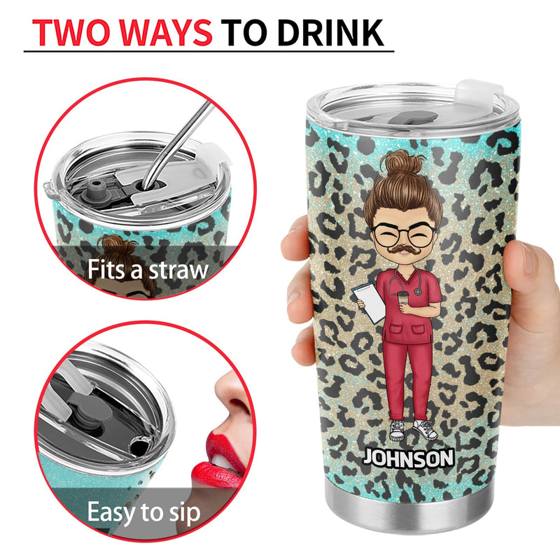 Nurse Nutrition Facts Leopard - Gift For Nurse - Personalized Custom Tumbler