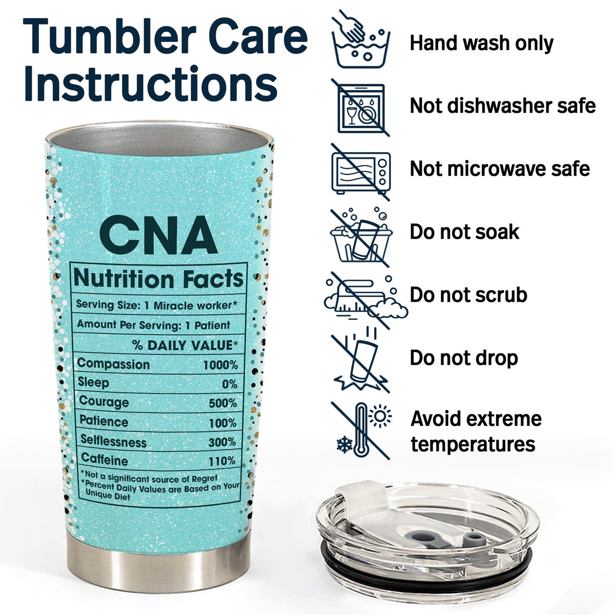 Nurse Nutrition Facts Leopard - Gift For Nurse - Personalized Custom Tumbler