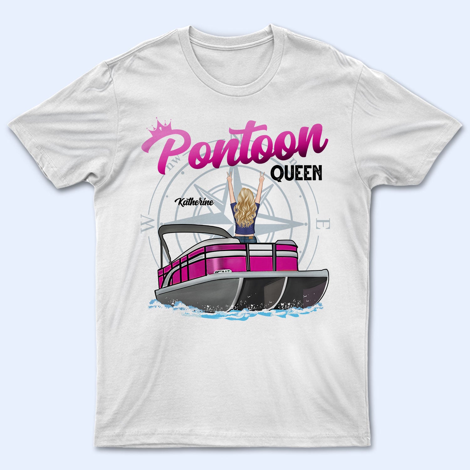 Pontoon Boat Queen - Birthday, Traveling, Cruising Gift For Lake Beach Lovers, Travelers - Personalized Custom T Shirt