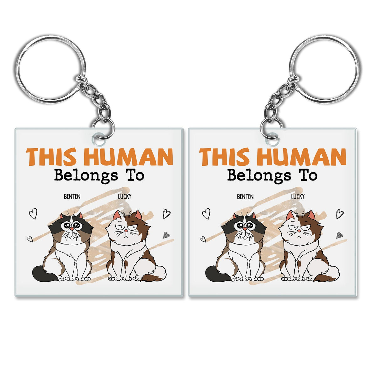 This Human Belongs To - Gift For Cat Lovers - Personalized Acrylic Keychain