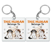 This Human Belongs To - Gift For Cat Lovers - Personalized Acrylic Keychain