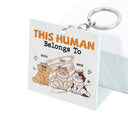 This Human Belongs To - Gift For Cat Lovers - Personalized Acrylic Keychain
