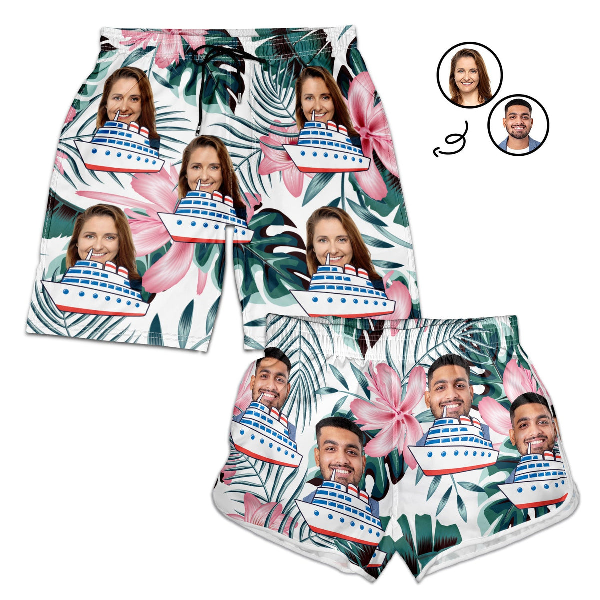 You're My Better Half - Personalized Couple Beach Shorts - Gift For Couples, Husband Wife main image 0
