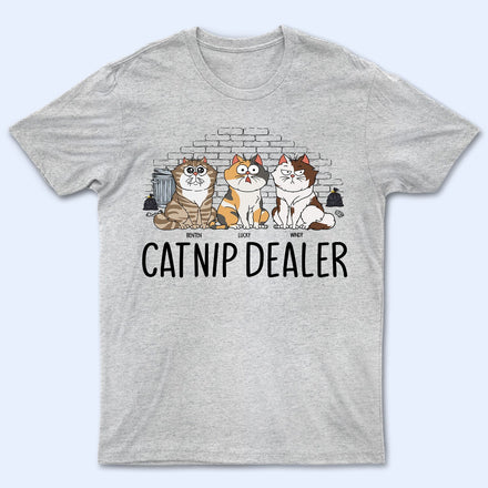 Vendeur d'herbe à chat - Cadeau pour les amoureux des chats - T-shirt personnalisé