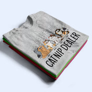 Vendeur d'herbe à chat - Cadeau pour les amoureux des chats - T-shirt personnalisé