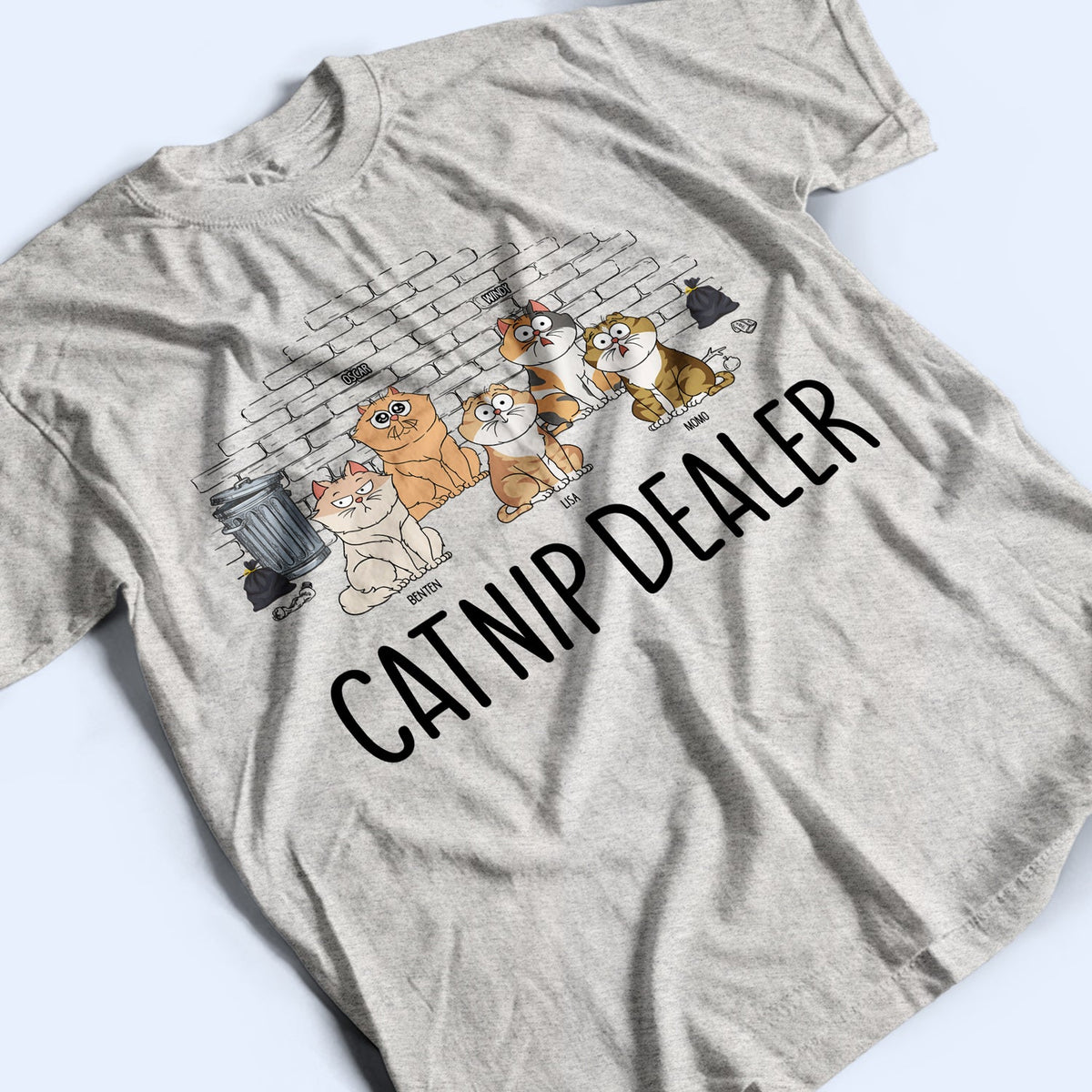 Vendeur d'herbe à chat - Cadeau pour les amoureux des chats - T-shirt personnalisé