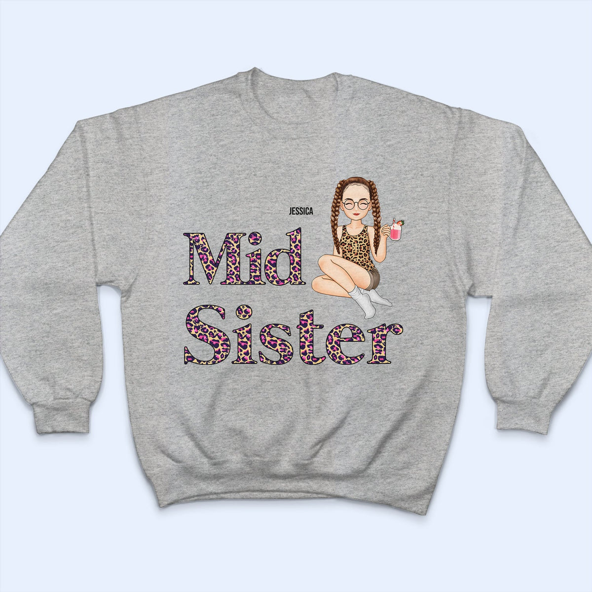 Big Sister Little Sister Title Pattern - Matching Sibling Sister Brother Gift - Personalized T Shirt