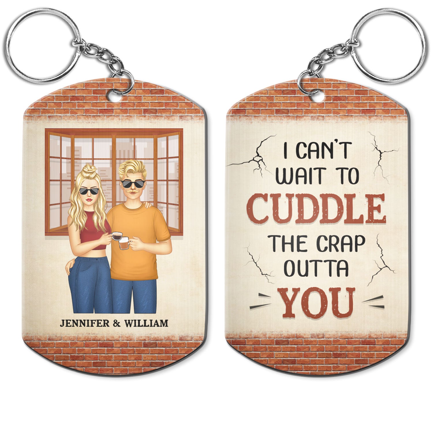 I Can't Wait To Cuddle - Gift For Couples - Personalized Aluminum Keychain