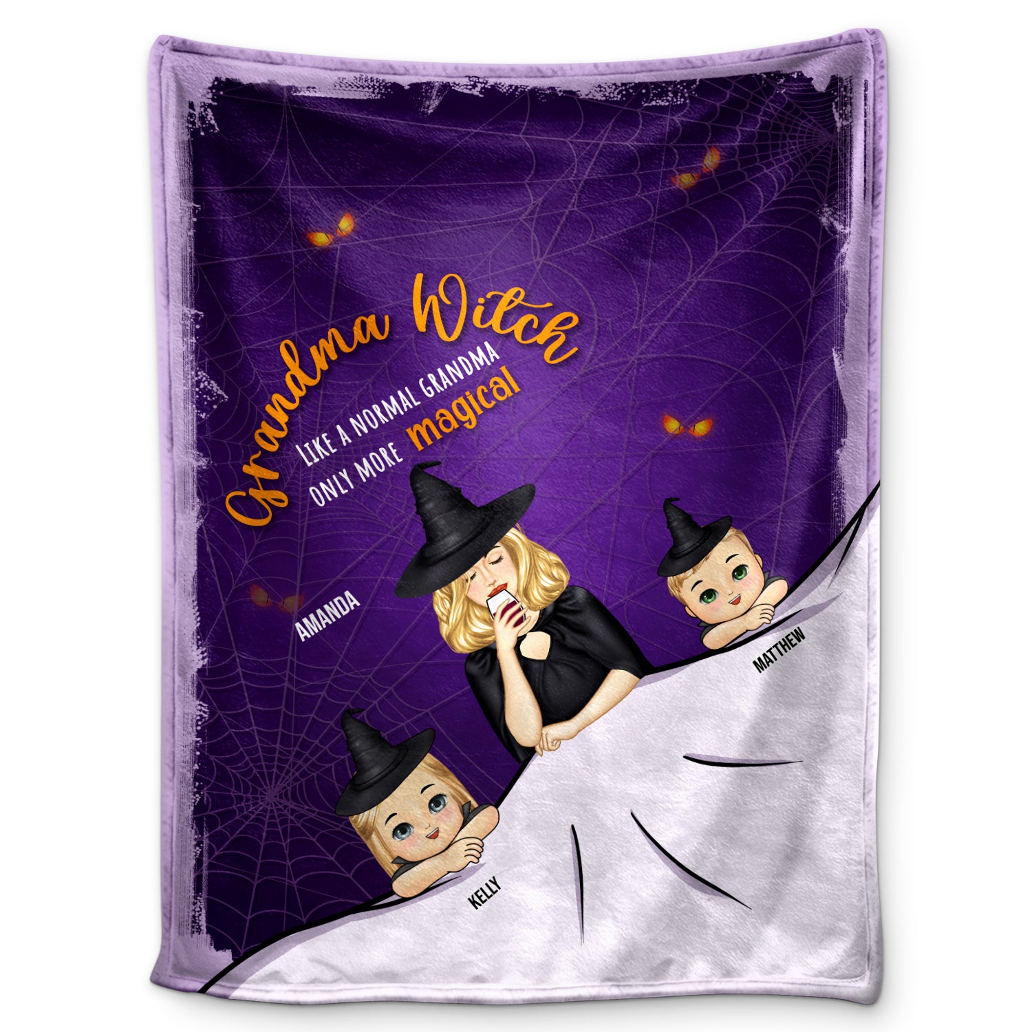 Like Normal Grandma More Magical - Grandma Witch Halloween - Personalized Fleece Blanket