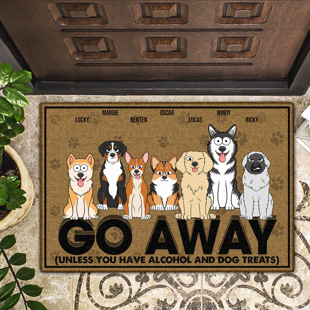 Go Away Unless You Have - Gift For Dog Lovers - Personalized Doormat