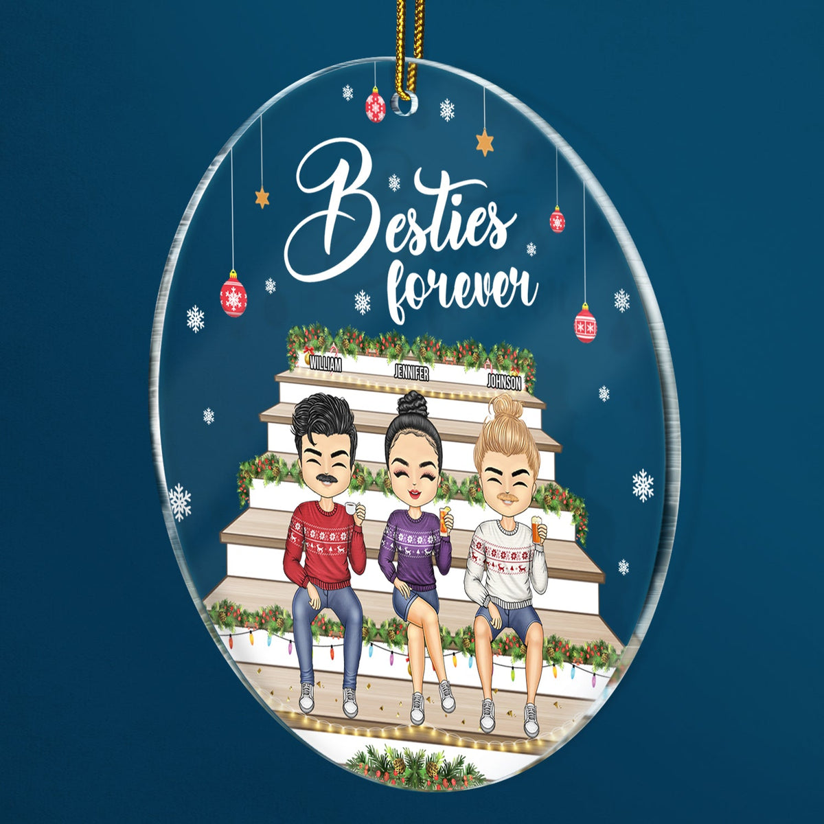 Besties Forever - Christmas Gift For Bestie - Personalized Circle Acry ...