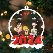Famille 2024 - Cadeau de Noël pour la famille - Décoration acrylique personnalisée