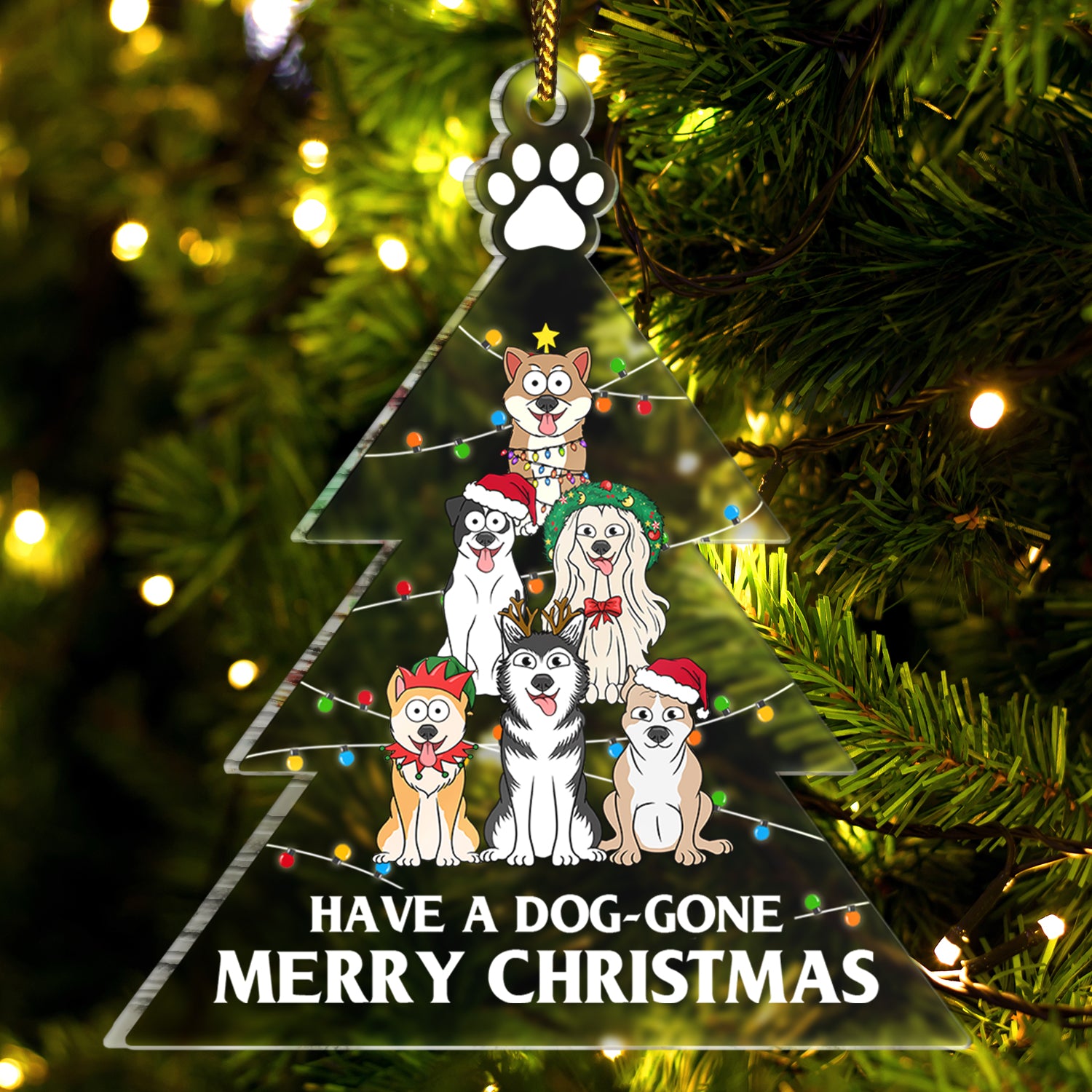 A Dog-gone Christmas - Christmas Gift For Dog Lovers - Personalized Custom Shaped Acrylic Ornament
