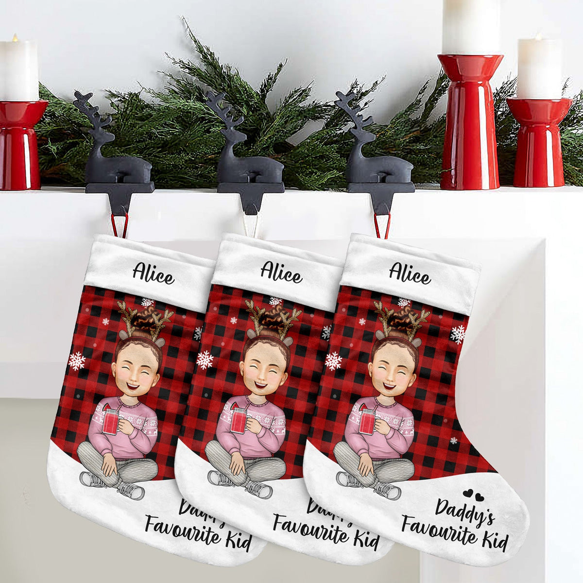 Santa's Favourite Kid - Christmas Gift For Grandkids, Children, Grandma, Grandpa - Personalized Christmas Stocking