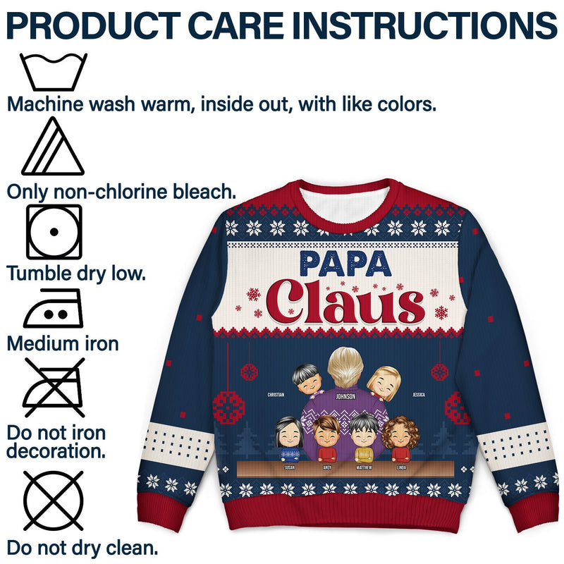 Grandpa Claus - Christmas Gift For Grandpa, Dad - Personalized Unisex Ugly Sweater