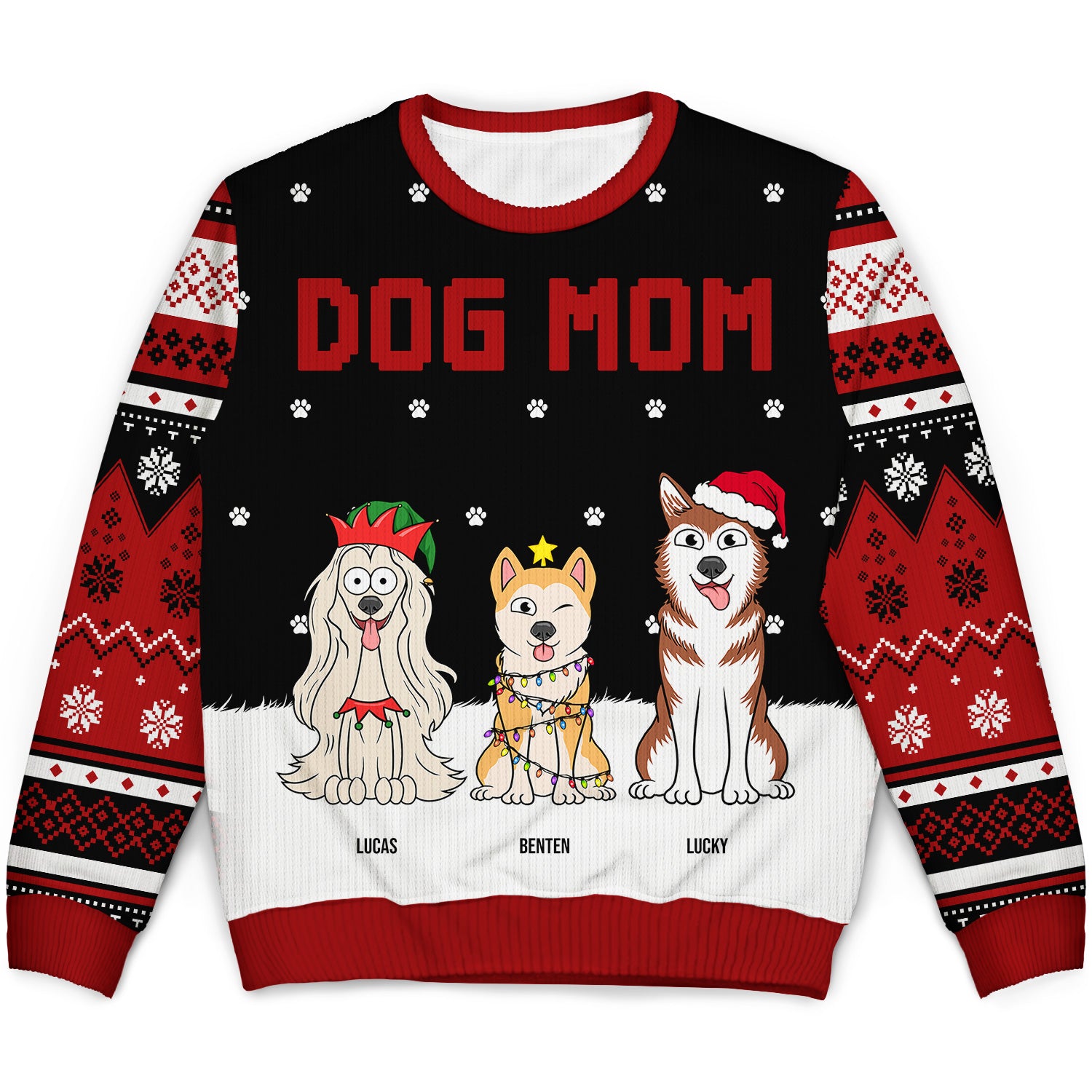 Best Dog Mom Ever - Gift For Dog Lovers - Personalized Unisex Ugly Sweater