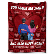 Tu me fais sourire et aussi - Cadeau pour couple - Couverture polaire personnalisée