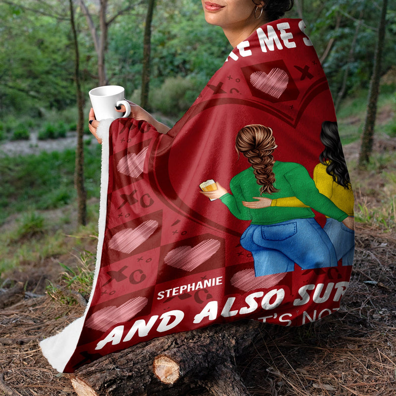 You Make Me Smile And Also - Gift For Couples - Personalized Fleece Blanket