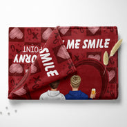 Tu me fais sourire et aussi - Cadeau pour couple - Couverture polaire personnalisée