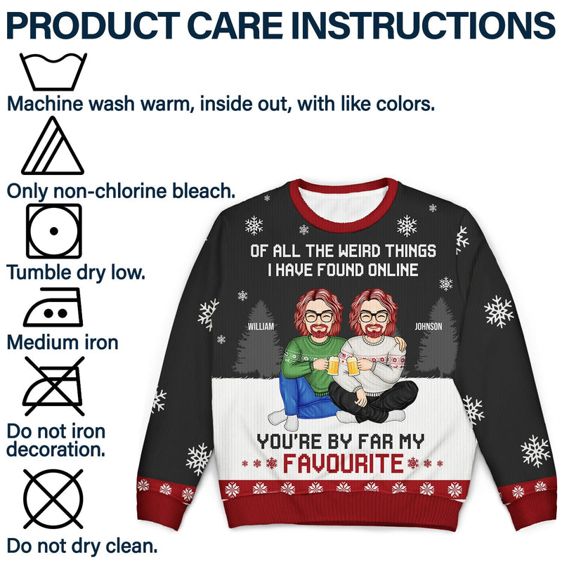 You Are My Favourite By Far - Gift For Couples - Personalized Unisex Ugly Sweater