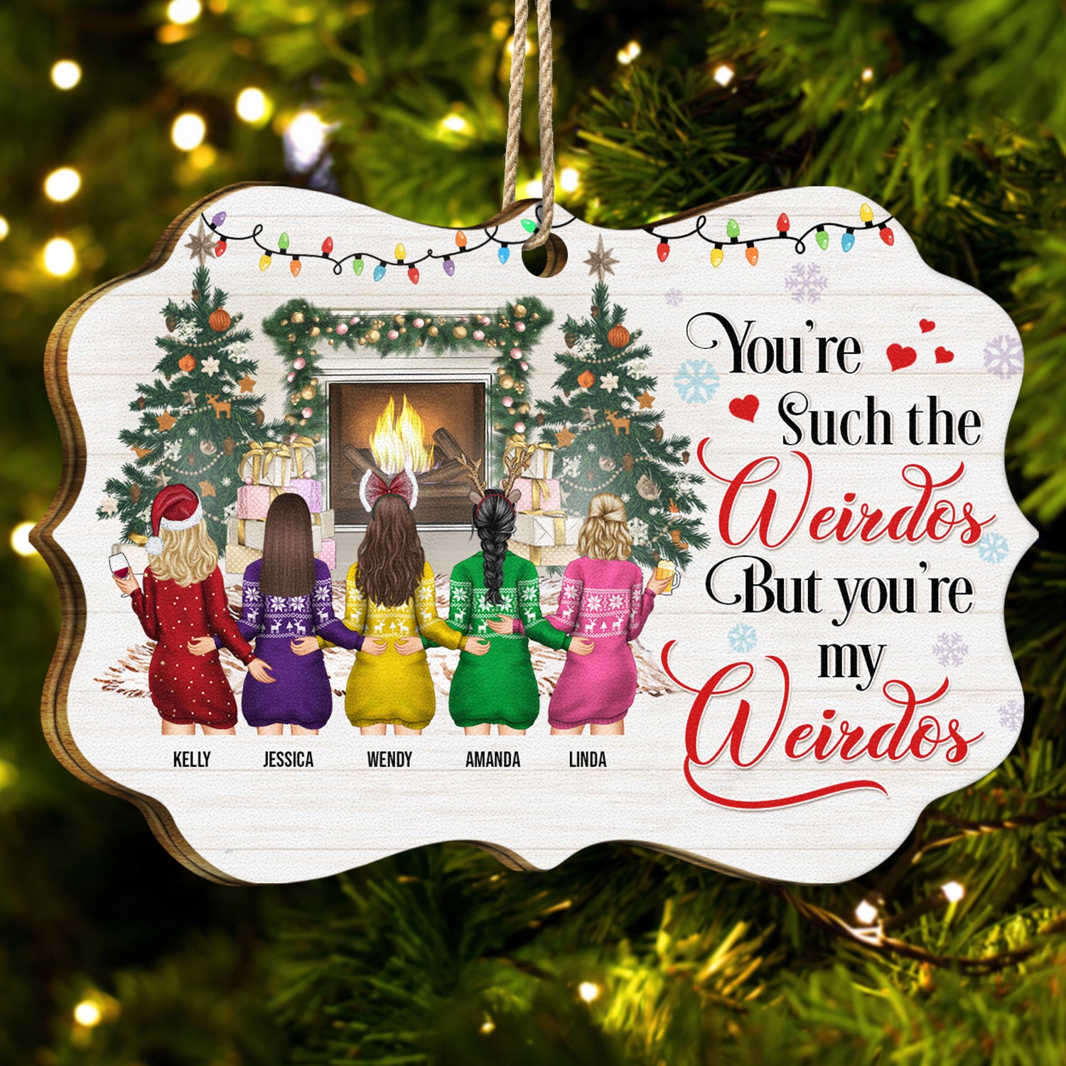 You're Such A Weirdo - Christmas Gift For Besties - Personalized Medallion Wooden Ornament