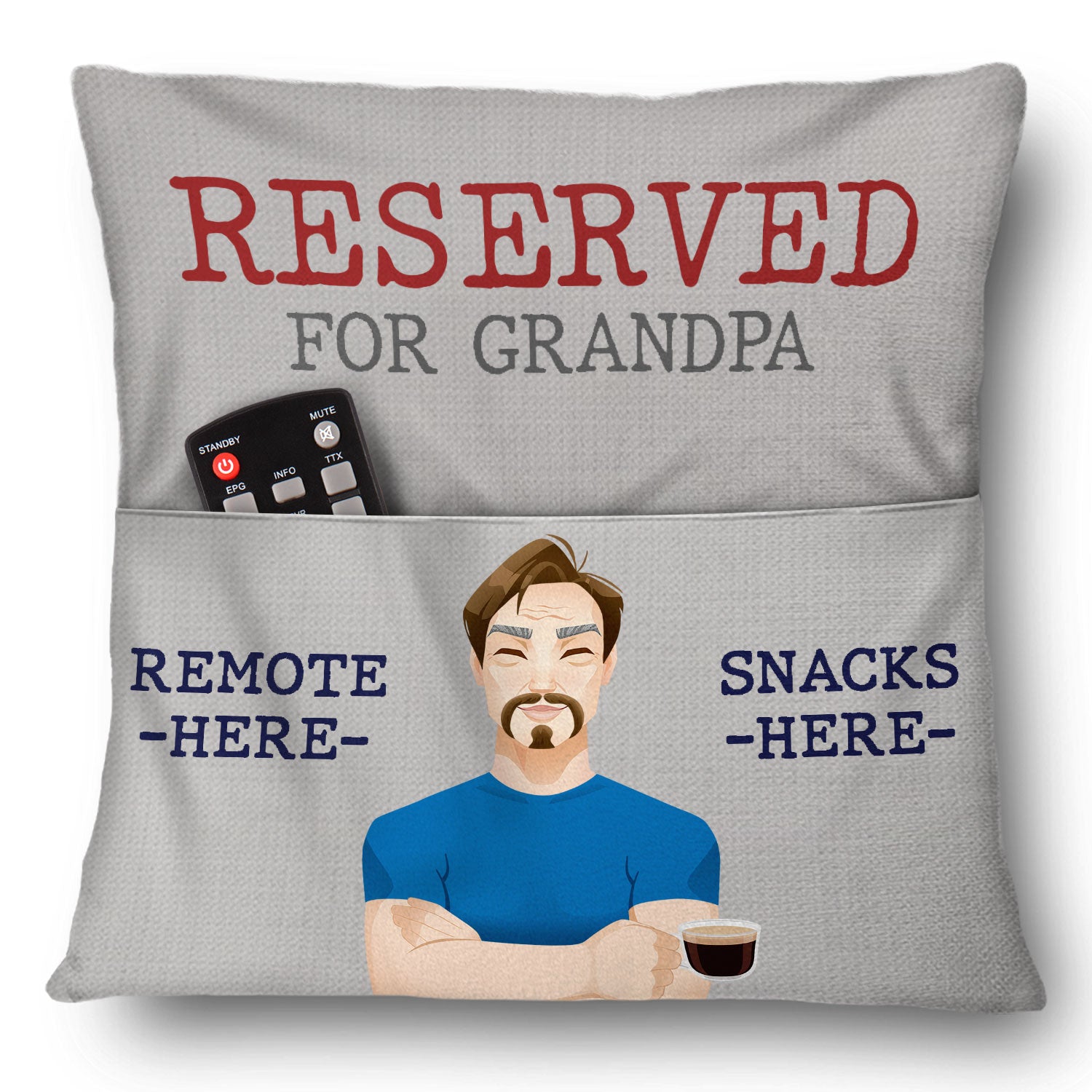 Family Grandparents Reserved For Grandpa - Gift For Family - Personalized Pocket Pillow