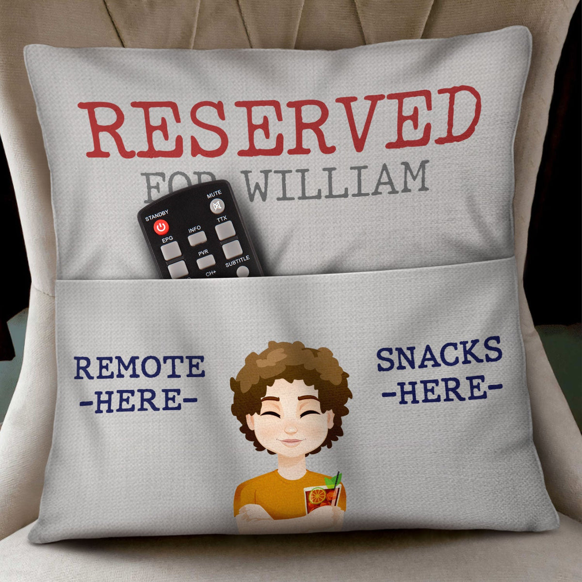 Family Grandparents Reserved For Grandpa - Gift For Family - Personalized Pocket Pillow