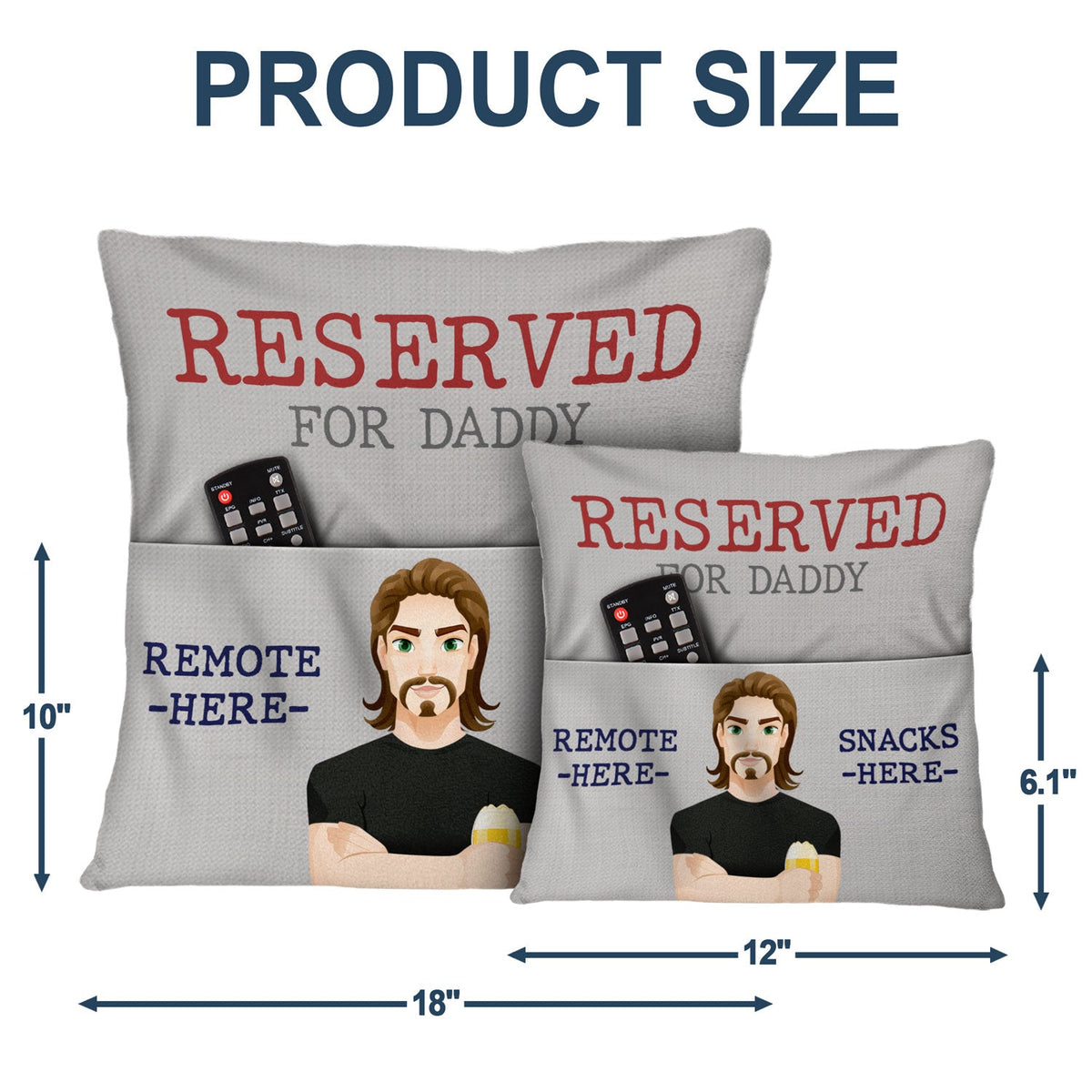 Family Grandparents Reserved For Grandpa - Gift For Family - Personalized Pocket Pillow