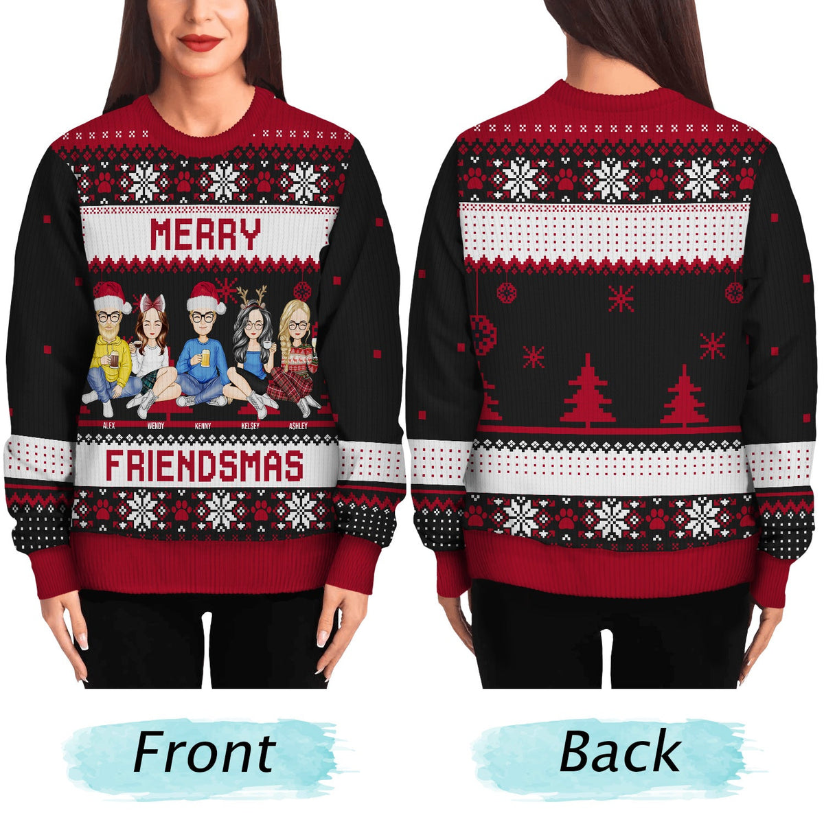Joyeux Noël entre amis ! Cadeau de Noël pour vos amis ! Pull moche unisexe personnalisé