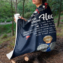 Hugs From Heaven Memorial - Sympathy Gift To Comfort Those Grieving The Loss Of A Loved One - Personalized Fleece Blanket