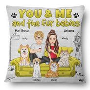 Toi, moi et le chien et le chat - Cadeau pour les amoureux des animaux - Oreiller personnalisé