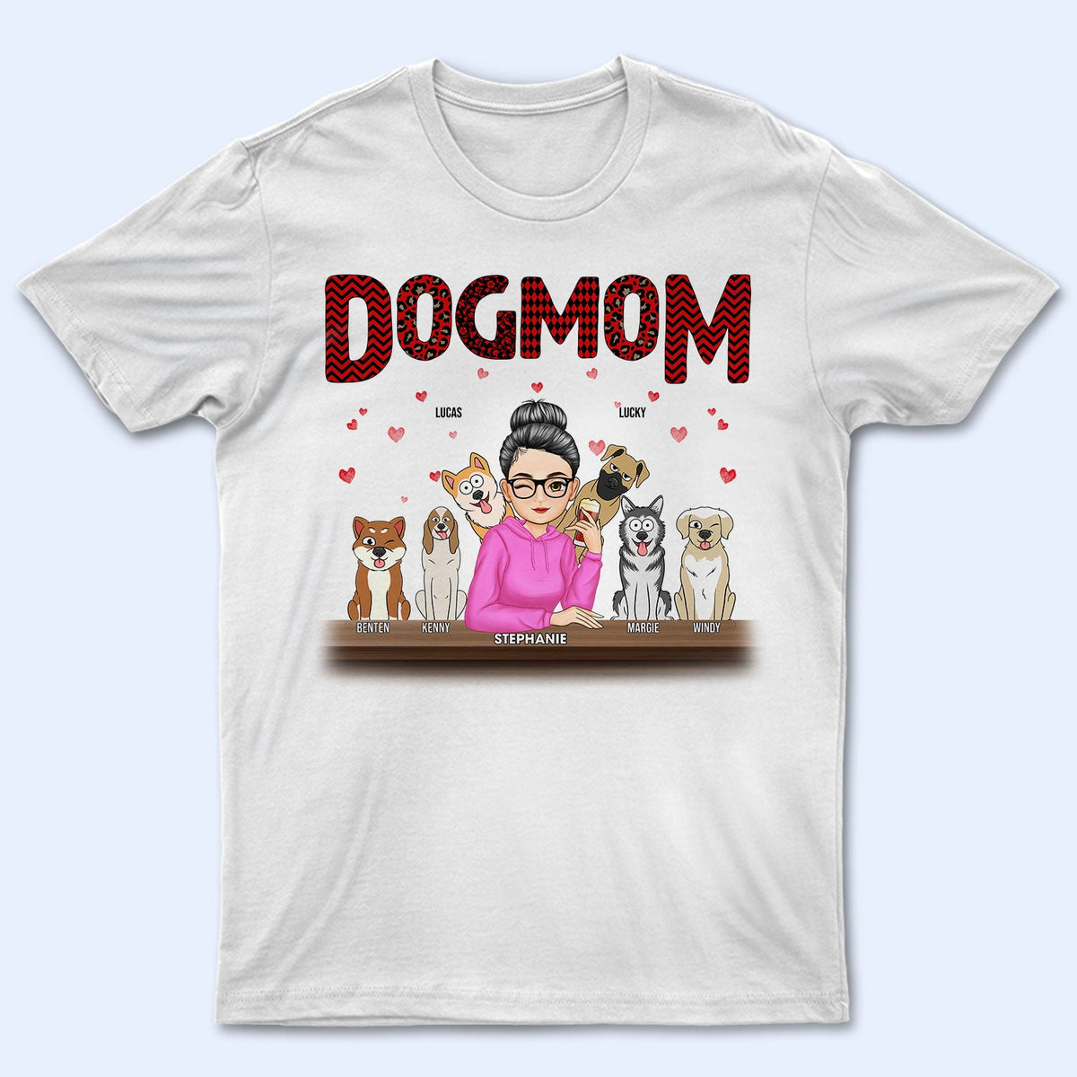 Dog Mom Red Pattern - Gift For Dog Lovers - Personalized Sweatshirt