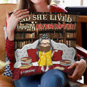 Juste une fille qui aime les livres assise au lit - Cadeau pour les amateurs de lecture - Oreiller personnalisé