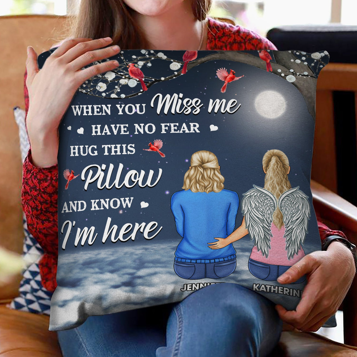 When You Miss Me Have No Fear - Memorial Sympathy Gift - Personalized Pillow
