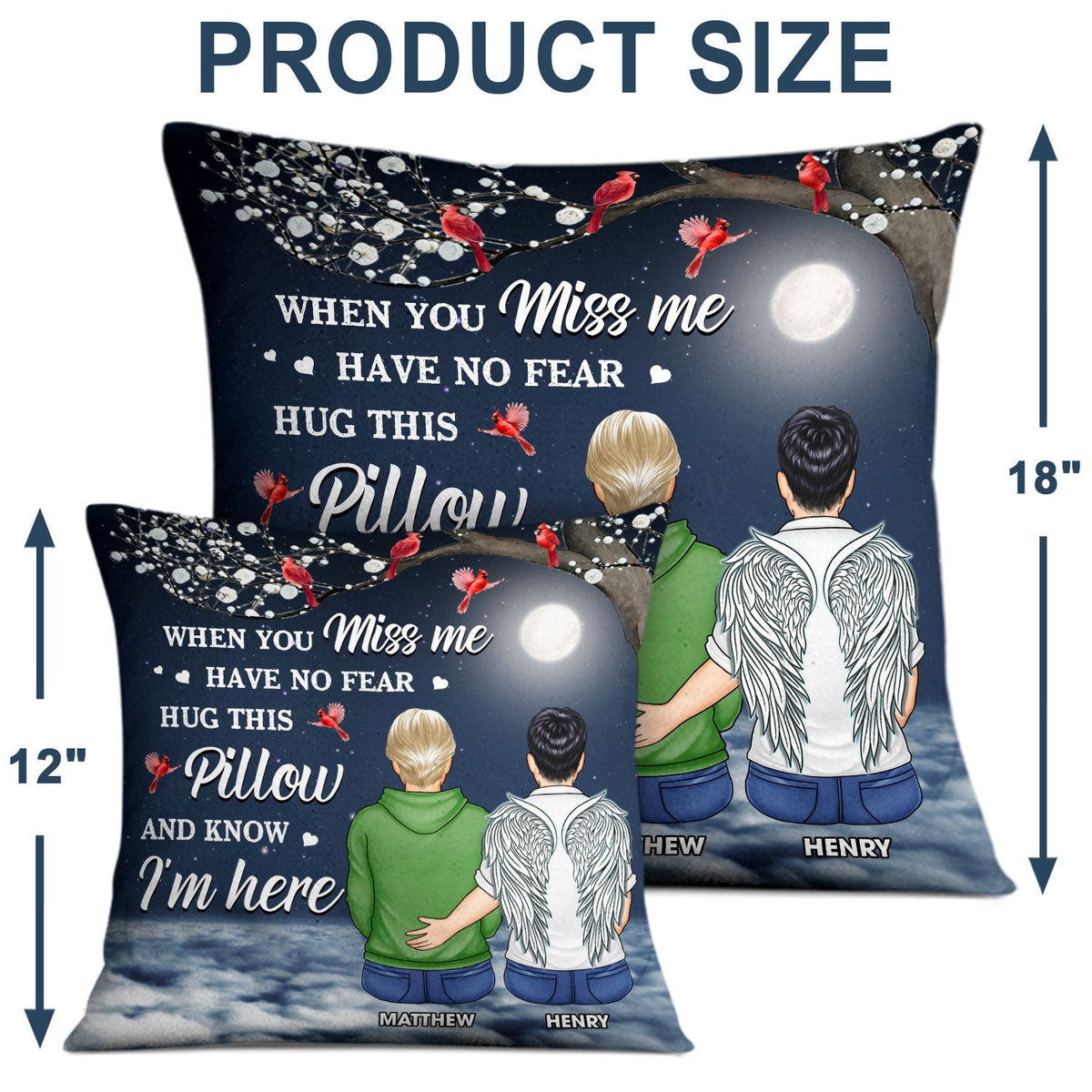 When You Miss Me Have No Fear - Memorial Sympathy Gift - Personalized Pillow