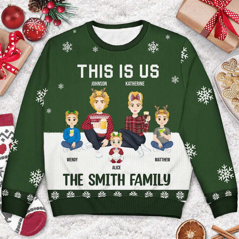 This Is Us - Christmas Gift For Family - Personalized Unisex Ugly Sweater