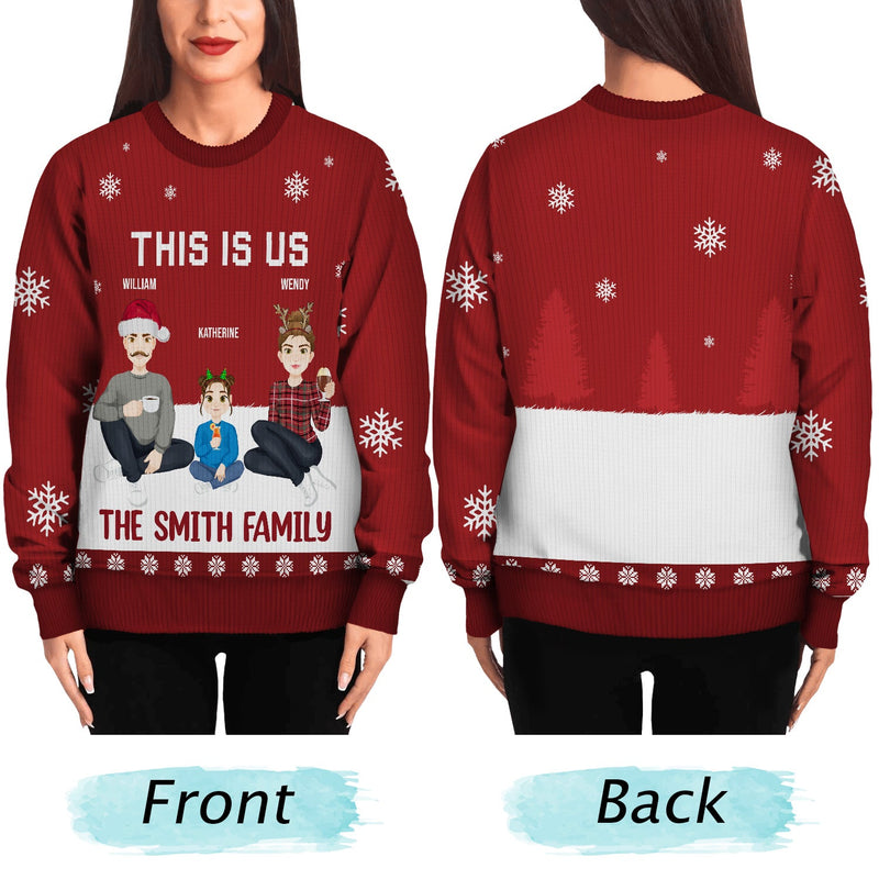 This Is Us - Christmas Gift For Family - Personalized Unisex Ugly Sweater