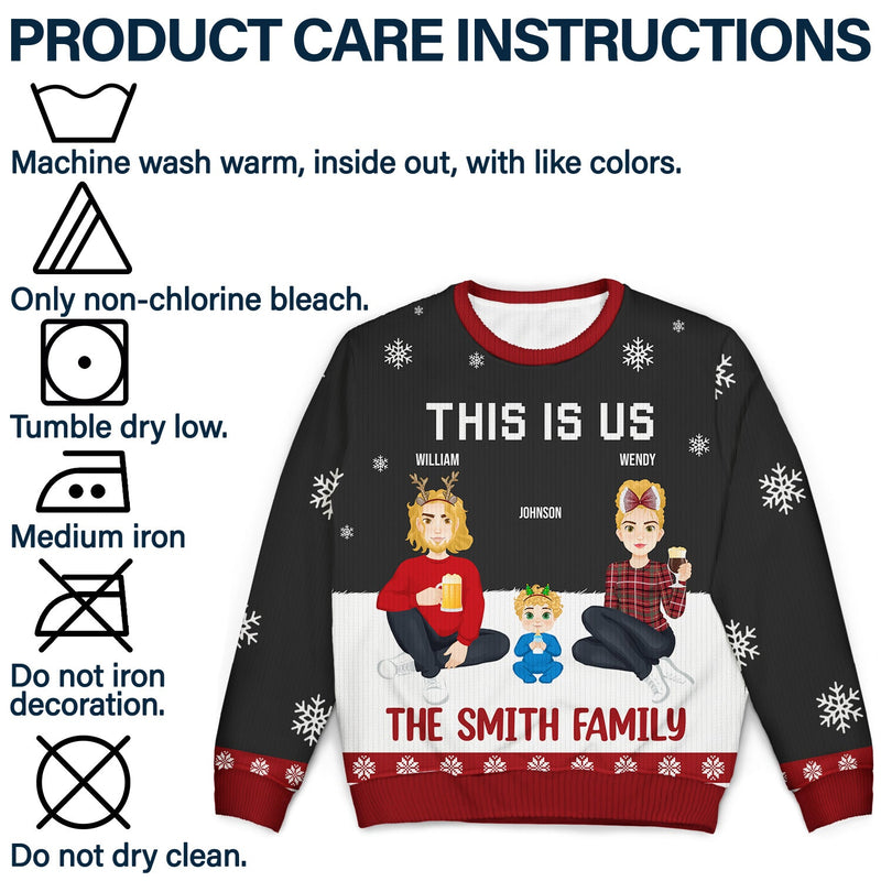 This Is Us - Christmas Gift For Family - Personalized Unisex Ugly Sweater