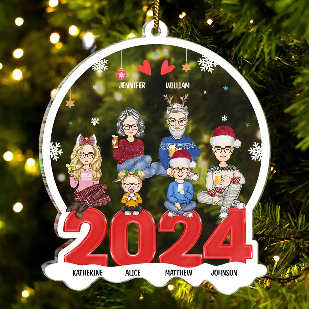 All Family Christmas - Personalized Custom Shaped Acrylic Ornament