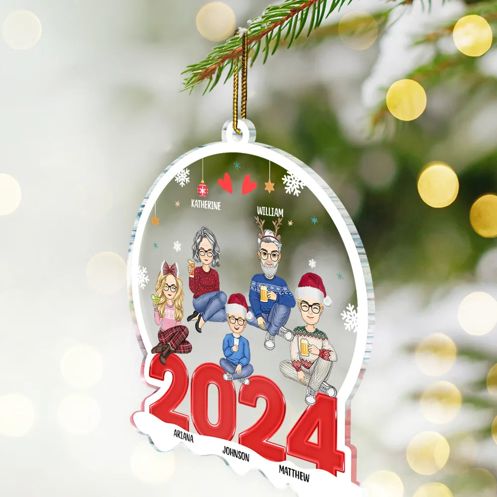 All Family Christmas - Personalized Custom Shaped Acrylic Ornament