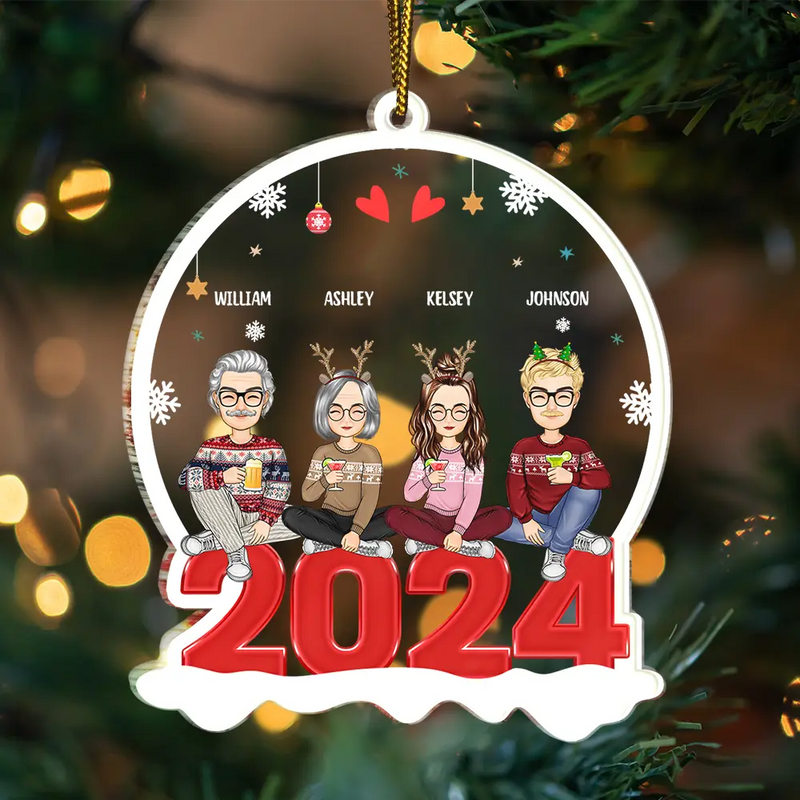All Family Christmas - Personalized Custom Shaped Acrylic Ornament