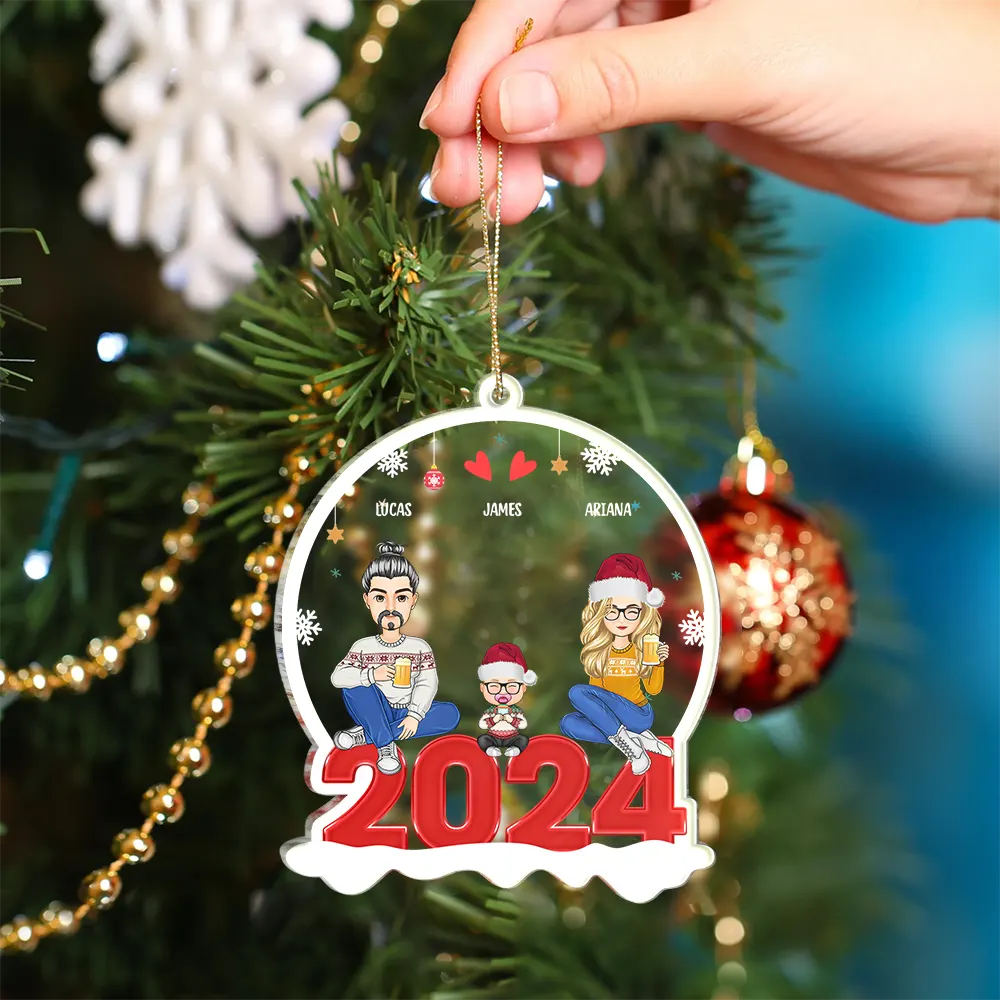 All Family Christmas - Personalized Custom Shaped Acrylic Ornament