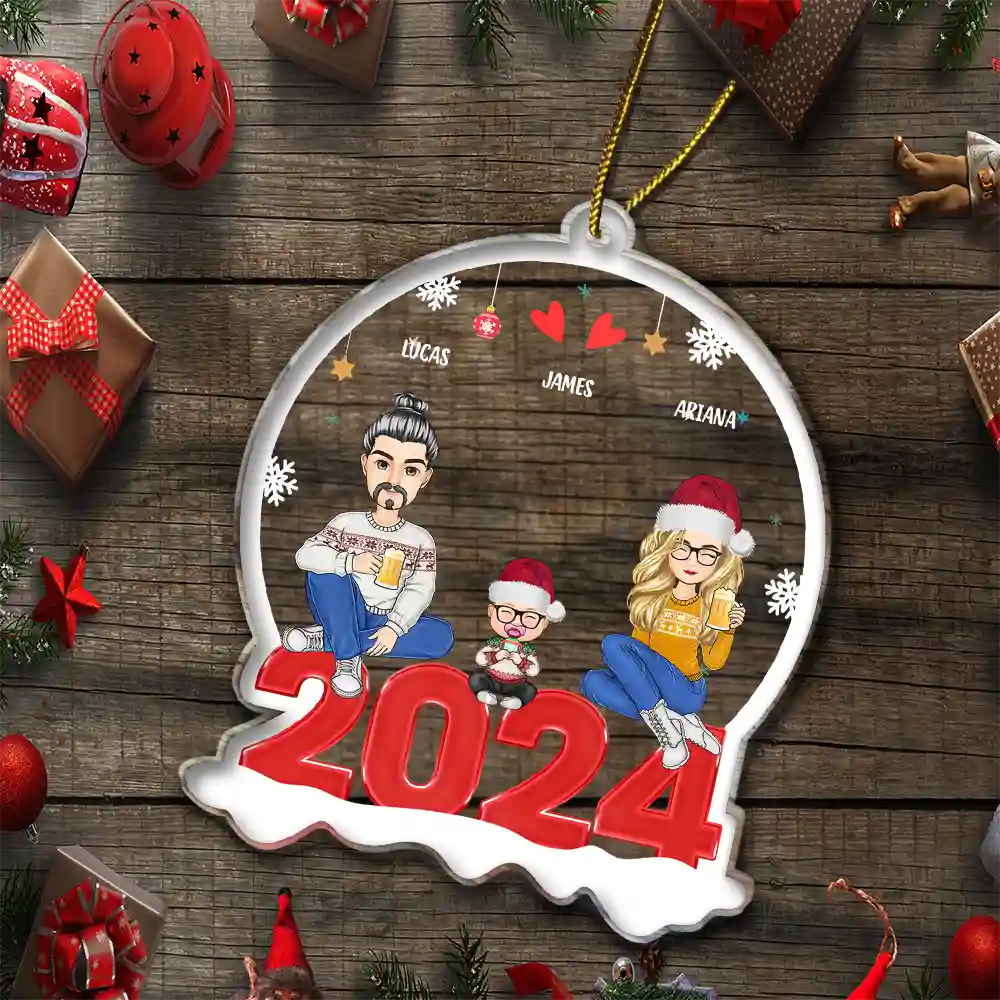 All Family Christmas - Personalized Custom Shaped Acrylic Ornament