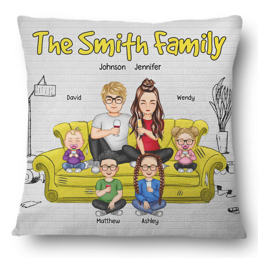 Cartoon Family - Gift For Family - Personalized Pillow