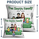 Famille de dessin animé - Cadeau pour la famille - Oreiller personnalisé