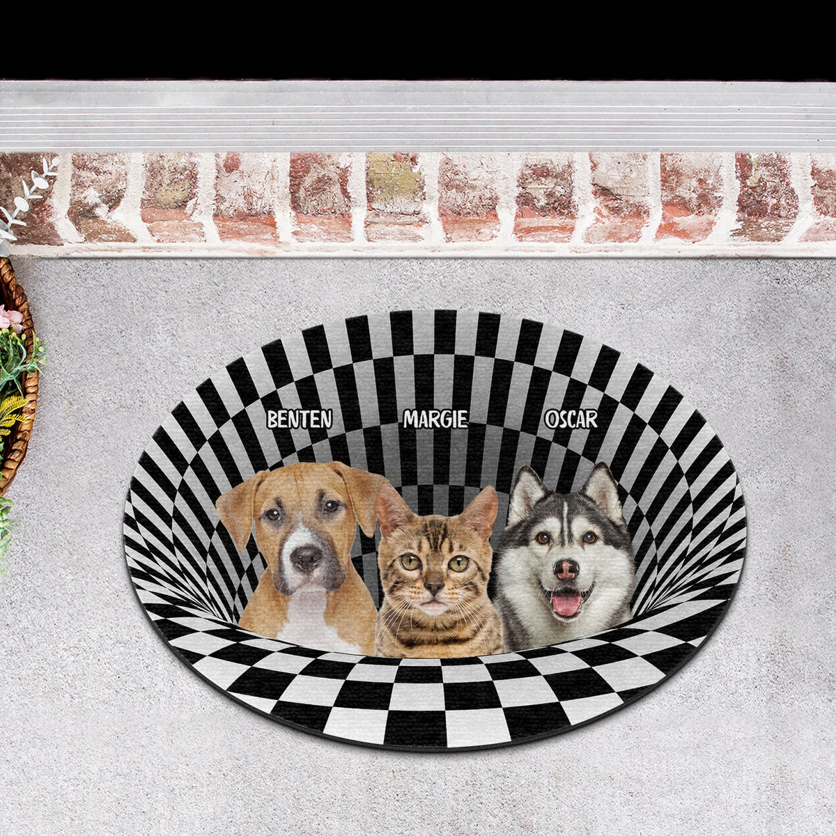 Custom Photo Dog Cat 3D Vision - Gift For Pet Lovers - Personalized Custom Shaped Doormat